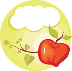 vector illustration of a cute apple card