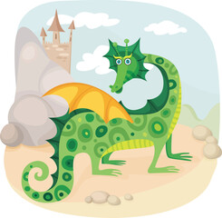 vector illustration of a cute fairy dragon