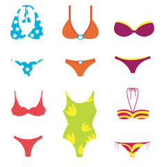A colorful swimwear collection