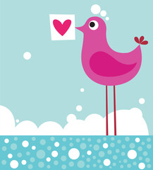 vector illustration of a cute valentine card