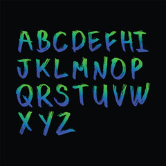 vector gradient alphabet, set of letters, hand drawn letters