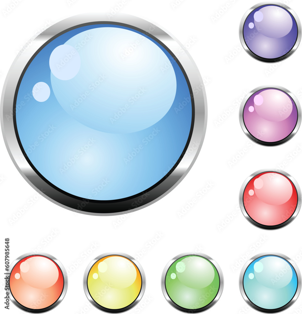 Poster colorful vector glossy buttons for web