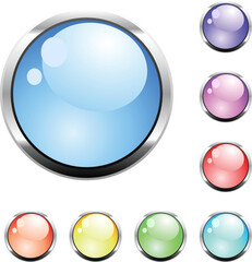 Colorful vector glossy buttons for web