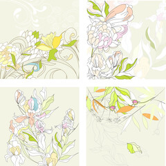 Set1 with floral background