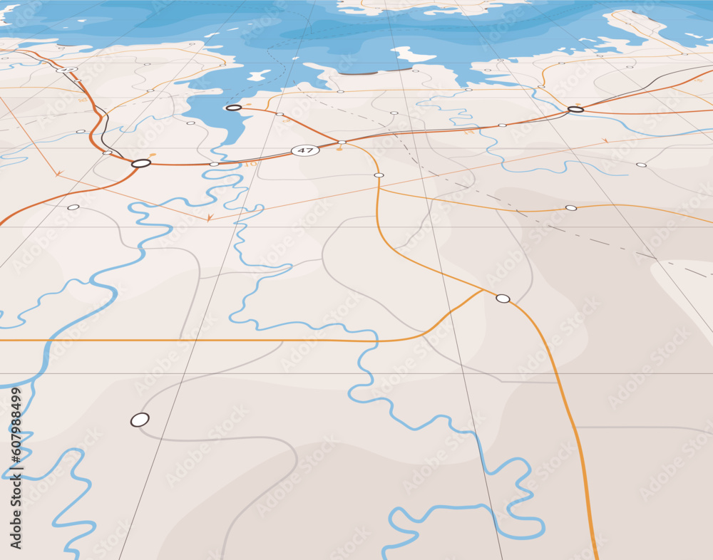 Poster generic editable vector map of a coastline with no names