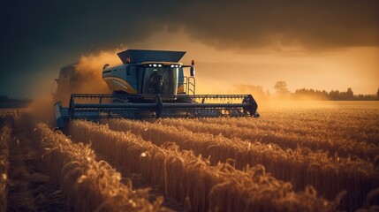 Fototapeta na wymiar a farm machine in a field. Generative AI Art.