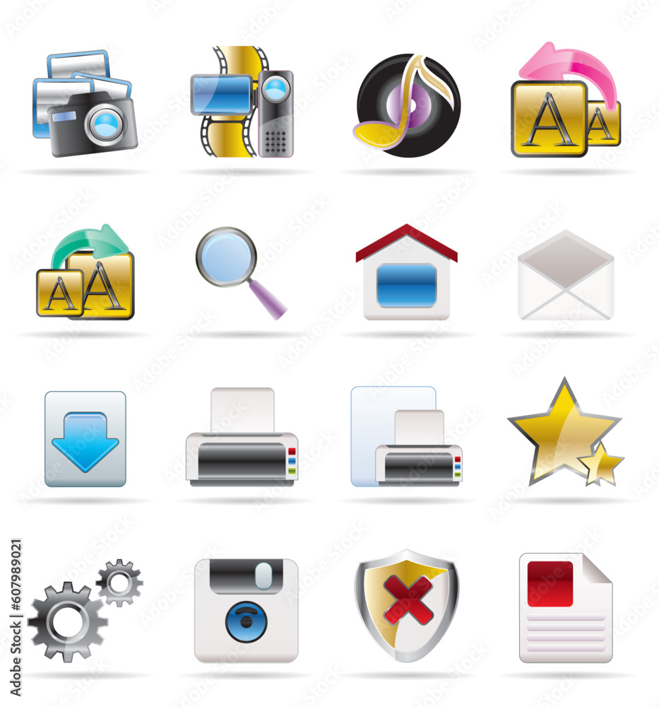 Aufkleber internet and website vector icon set
