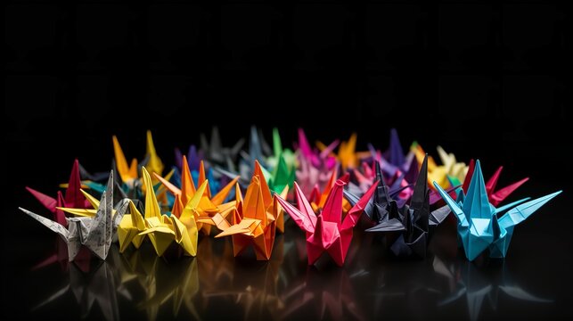 Crafting Pride: A Rainbow of Origami Cranes