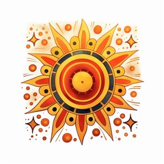 Abstract background with the sun. Generative AI