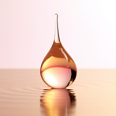Obraz premium Beautiful drop of oil. Serum cosmetic illustration