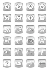 Vector illustration of glossy multimedia icon set