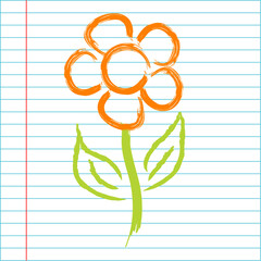 Hand drawing flower vector illustration