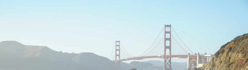 Wide shot of the Golden Gate Bridge 