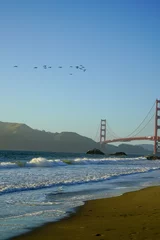 Papier Peint photo Plage de Baker, San Francisco View of the Golden Gate Bridge, suspension bridge from Baker Beach in San Francisco, California