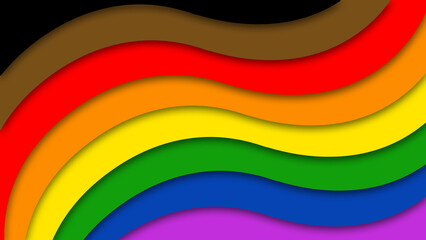Happy Pride Month LGBT Philadelphia Rainbow Pride Flag Wave Background