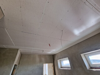 Suspended drywall ceilings in the new house