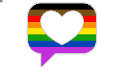Happy Pride Month LGBT Philadelphia Rainbow Pride Flag Heart Chat Background