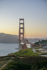 View of the Golden Gate Bridge, suspension bridge in San Francisco, California