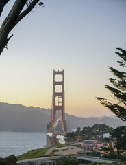 The Golden Gate Bridge, suspension bridge in San Francisco