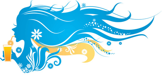 Fashion girl pattern design background.