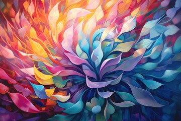Petals dancing in harmony. Brilliant hues burst forth. Generative AI