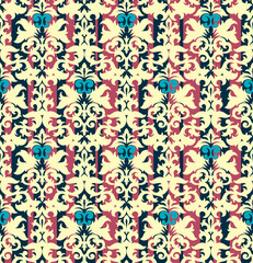 Fototapeta na wymiar Seamless background from a floral ornament, Fashionable modern wallpaper or textile