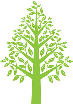recommend clip art: green tree with leaves, vector design element