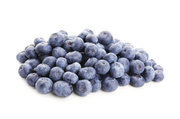 Ripe fresh blueberry on white background
