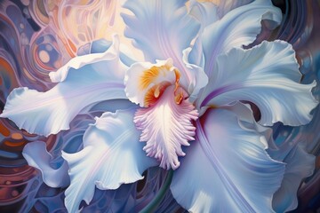 Fototapeta na wymiar Orchid Intricate patterns unfold. Delicate lines dance on the canvas. Generative AI