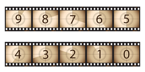 Obraz premium Film strip countdown. Please check my portfolio for more film illustrations.