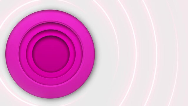 This stock motion graphic  video of 4k pink Cylindiral Neon Background with gentle overlapping curves on seamless loops.