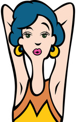 Short haired girl isolated on a white background.