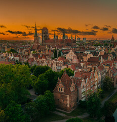 gdansk old town at sunset