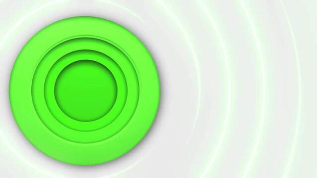 This stock motion graphic  video of 4k green Cylindiral Neon Background with gentle overlapping curves on seamless loops.