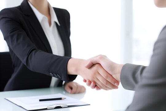 Handshake between Man and Woman over Business Deal