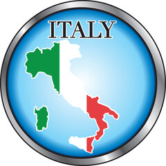 Vector Illustration for Italy, Round Button. Used Didot font.