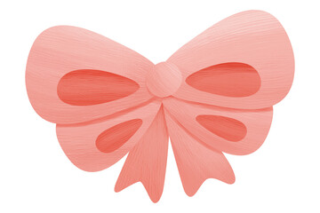 Pink ribbon bow illustration on white background