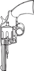 hand drawn illustration of an gun