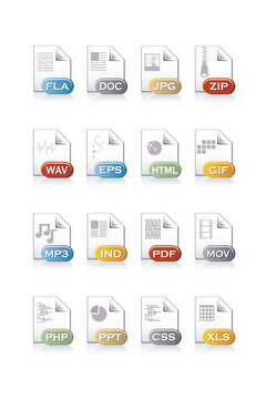 Computer document icon set