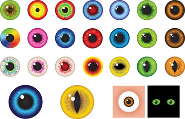 Multicolored Eyes, Iris and Pupil - Elements for design