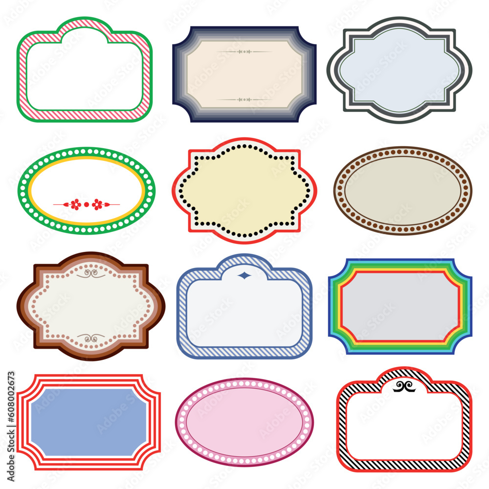 Poster vector frames collection with space for your text, colorful variations, full scalable vector graphic