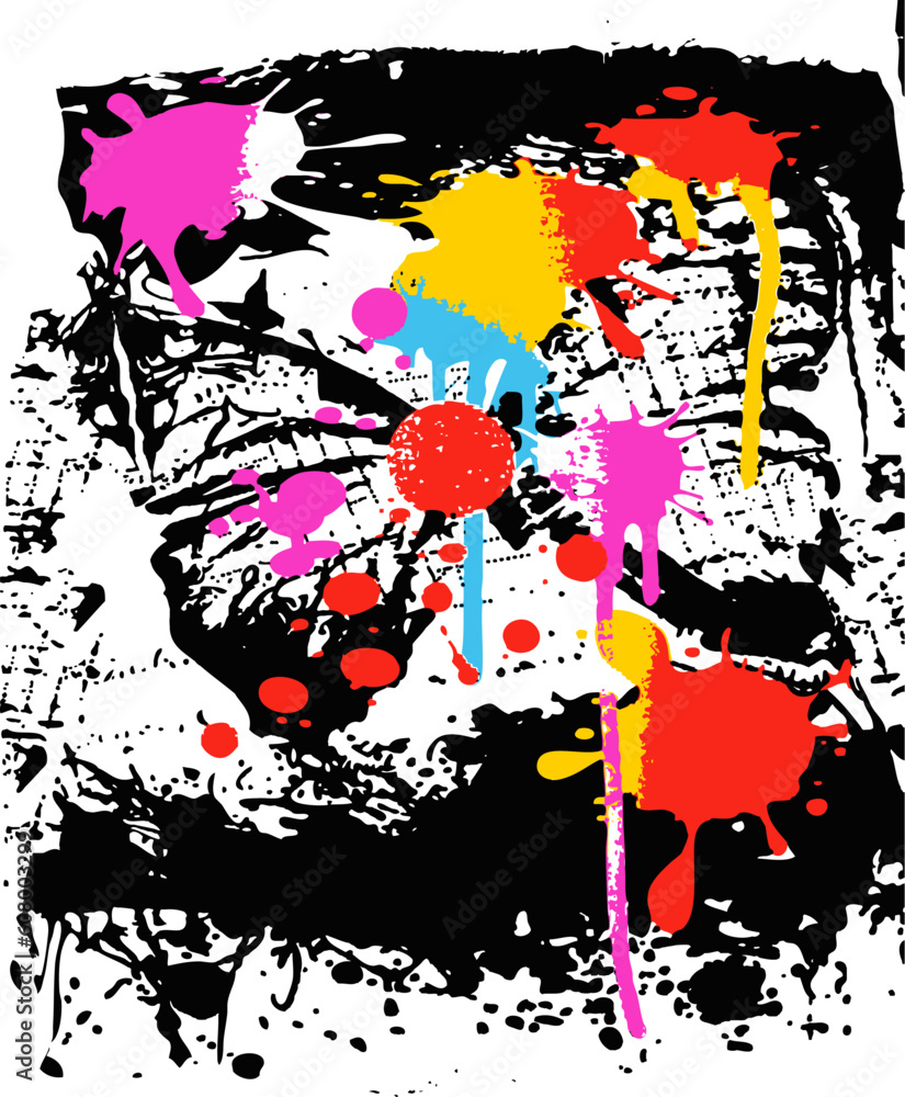 Poster ink splatter texture design
