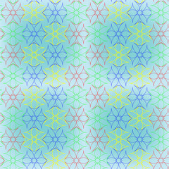 abstract seamless flowers pattern extended, vector art illustration
