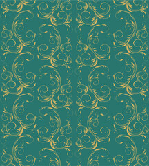 Vector blue decorative seamless floral ornament