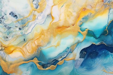 Fototapeta premium Natural luxury abstract fluid art painting in alcohol ink technique.