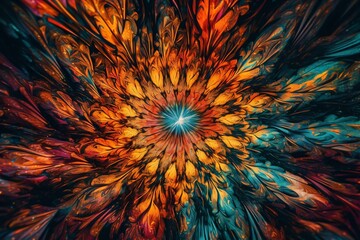 colorful illustration like a mandala created with Generative AI technology