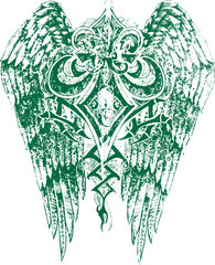 fleur de lis with wing emblem © Designpics