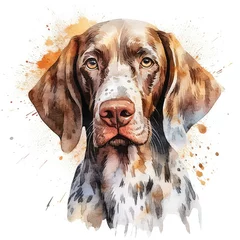 Poster Plott dog portrait. watercolor illustration clipart © Man888