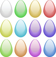 Set of vector colorful eggs