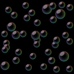 Vector soap bubbles with dark background